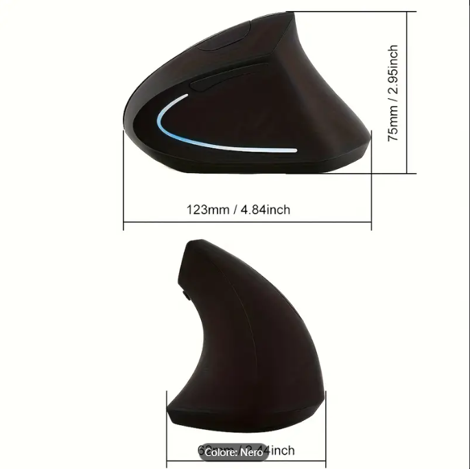 Nuovo Stile Destra Quinta Generazione Mouse Verticale 2.4GHz Wireless Ottico Topi 6 Bottone per Laptop PC Computer Desktop