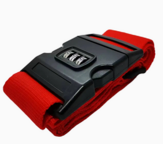 Cinghia Valigia, Cinghia per Valigie con Chiusura a Combinazione Cintura per Bagaglio Accessori Viaggio(Colore rosso)