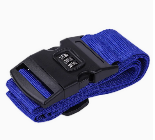 Cinghia Valigia, Cinghia per Valigie con Chiusura a Combinazione Cintura per Bagaglio Accessori Viaggio(Colore blu)