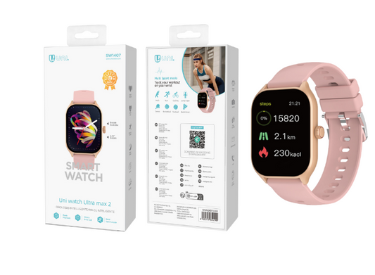 UNI SMARTWATCH DA 2,01 POLLICI ORO-ROSA COD. SW1407